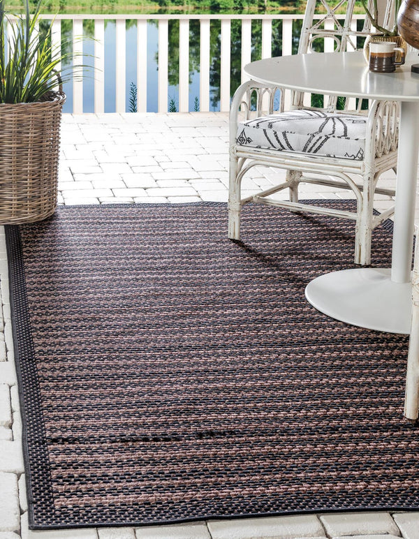 Unique Loom Tan Outdoor Border Collection 2' 2" X 6' 1" Runner Rug – Durable, Stylish, Perfect For Any Space Brown  3127198-unique-loom