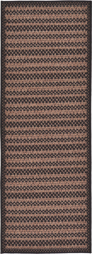 Unique Loom Light Outdoor Border Rug - Durable, Elegant Design For Patios And Decks, Perfect For Any Space Brown  3126510-unique-loom