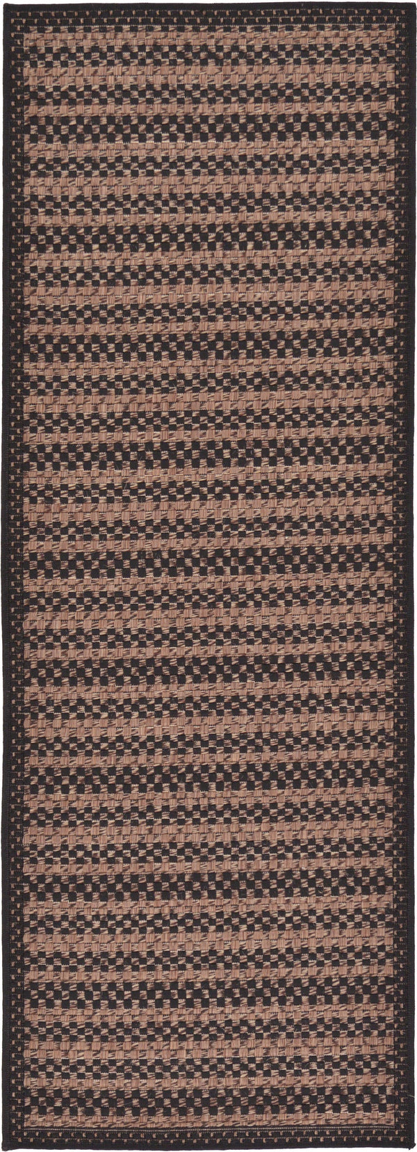 Unique Loom Light Outdoor Border Rug - Durable, Elegant Design For Patios And Decks, Perfect For Any Space Brown  3126510-unique-loom