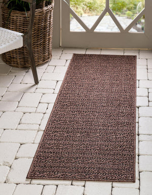 Unique Loom Light Outdoor Modern 6 Ft Runner Rug - Weather-resistant, Stylish Accent For Patios And Entryways Brown  3126533-unique-loom