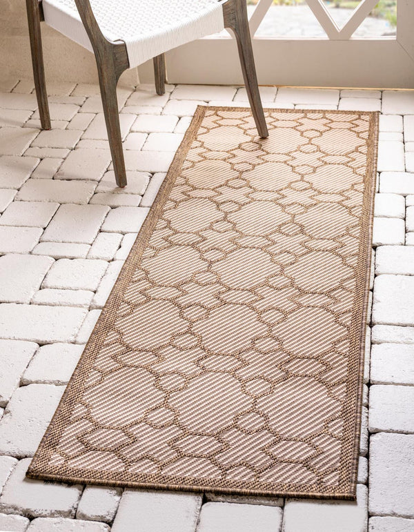 Unique Loom Gray Outdoor Trellis Rug - Stylish 3'3" X 5'1" Design For Indoor & Outdoor Spaces With Durability Beige  3126650-unique-loom