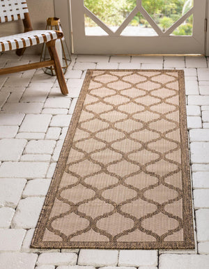 Unique Loom Gray Outdoor Trellis Rug - Stylish 3'3" X 5'1" Design For Indoor & Outdoor Spaces With Durability Beige,Brown  3126685-unique-loom