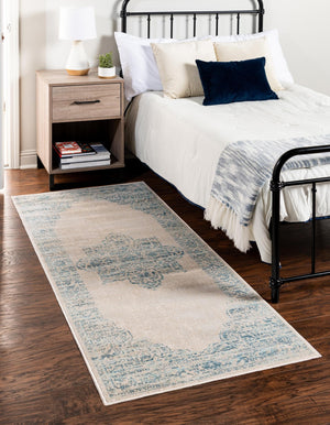 Unique Loom Blue Paris Collection Rug - Stylish And Compact Design For Modern Entryways And Accent Areas Beige  3127060-unique-loom