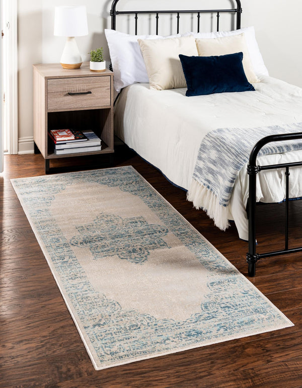 Unique Loom Blue Paris Collection Rug - Stylish And Compact Design For Modern Entryways And Accent Areas Beige  3127060-unique-loom