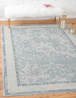 Unique Loom Light Blue Paris Rug - 5'1" X 8' Soft Blue Elegance For Calming Spaces In Your Home Decor Blue  3127106-unique-loom