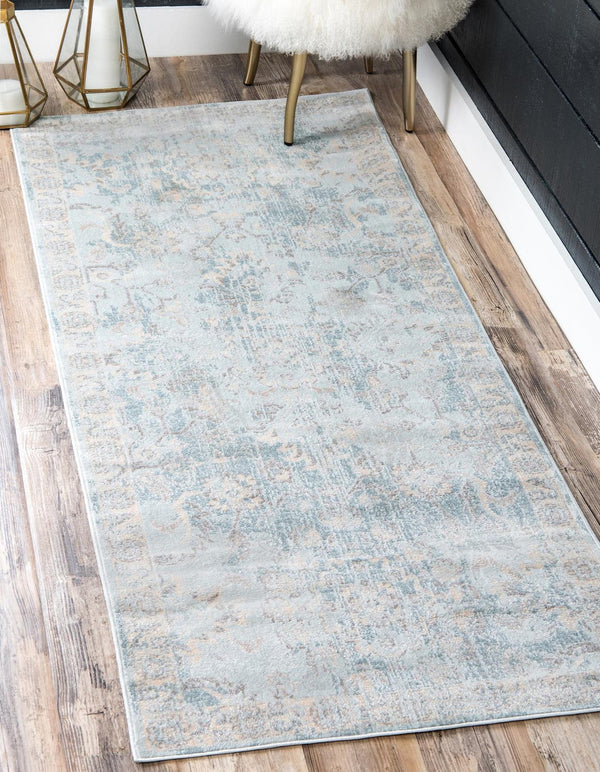 Unique Loom Light Blue Paris Rug - 5'1" X 8' Soft Blue Elegance For Calming Spaces In Your Home Decor Blue  3127120-unique-loom