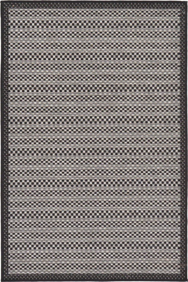 Unique Loom Tan Outdoor Border Collection 2' 2" X 6' 1" Runner Rug – Durable, Stylish, Perfect For Any Space Gray  3127194-unique-loom
