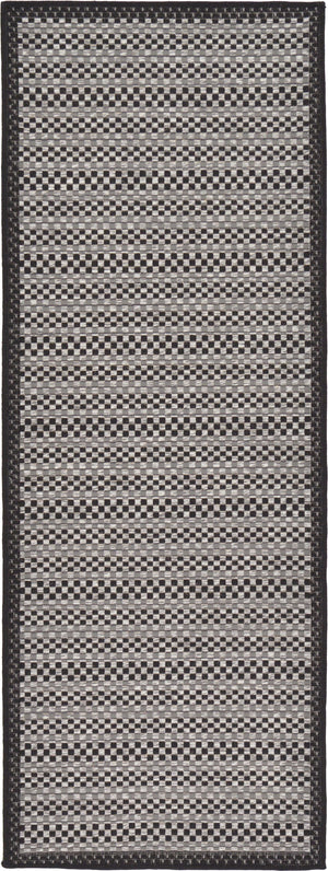 Unique Loom Tan Outdoor Border Collection 2' 2" X 6' 1" Runner Rug – Durable, Stylish, Perfect For Any Space Gray  3127195-unique-loom