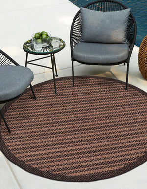 Unique Loom Tan Outdoor Border Collection 2' 2" X 6' 1" Runner Rug – Durable, Stylish, Perfect For Any Space Brown  3127197-unique-loom