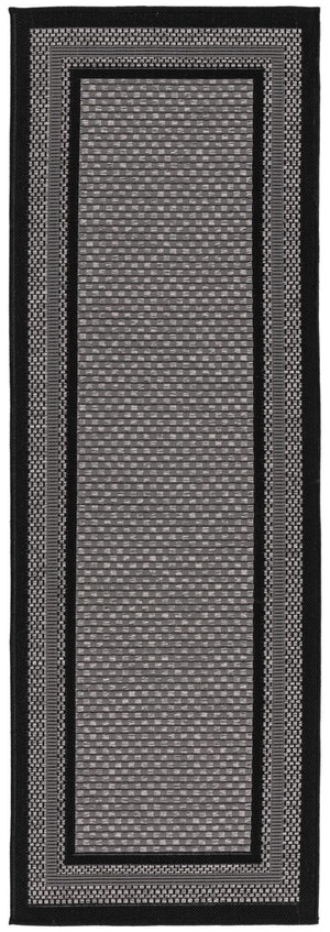 Unique Loom Brown Outdoor Border Rug – 3' X 5' Durable Design For Patios, Decks, And Garden Spaces Gray  3127206-unique-loom