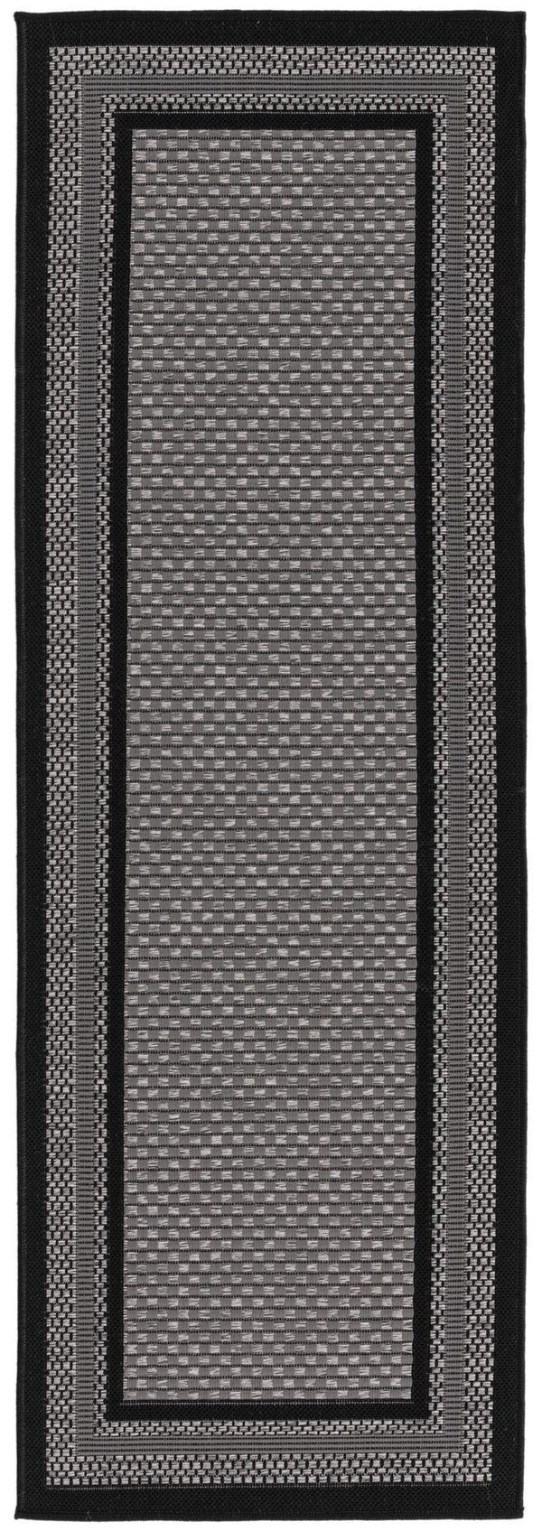 Unique Loom Brown Outdoor Border Rug – 3' X 5' Durable Design For Patios, Decks, And Garden Spaces Gray  3127206-unique-loom