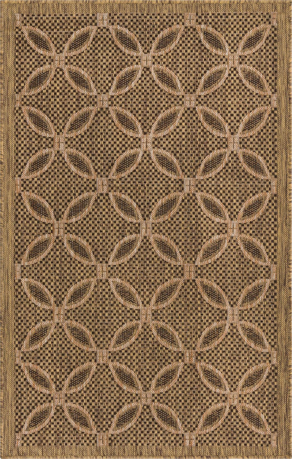 Unique Loom Light Outdoor Trellis Rug For Patio And Garden – Durable, Stylish Design For Small Spaces Brown  3127214-unique-loom