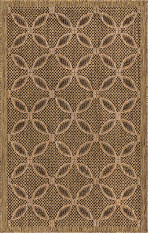 Unique Loom Light Outdoor Trellis Rug For Patio And Garden – Durable, Stylish Design For Small Spaces Brown  3127212-unique-loom