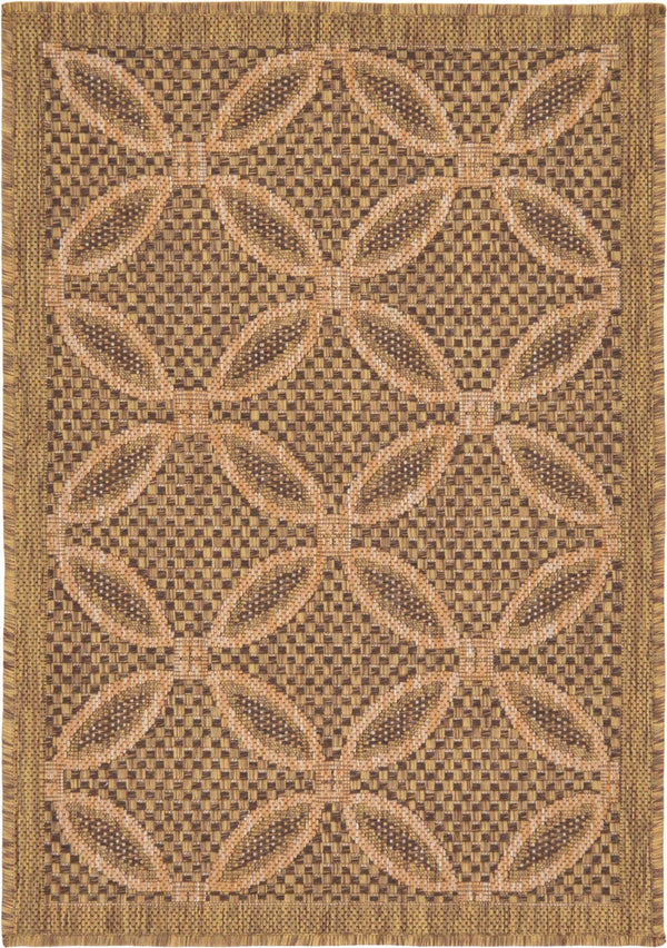 Unique Loom Light Outdoor Trellis Rug For Patio And Garden – Durable, Stylish Design For Small Spaces Brown  3127214-unique-loom