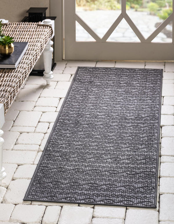Unique Loom Gray Outdoor Modern Rug – Stylish And Durable Solution For Entryways And Patios In Neutral Tones Gray  3127221-unique-loom