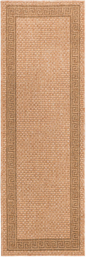 Unique Loom Brown Outdoor Border Rug – 3' X 5' Durable Design For Patios, Decks, And Garden Spaces Brown  3127231-unique-loom