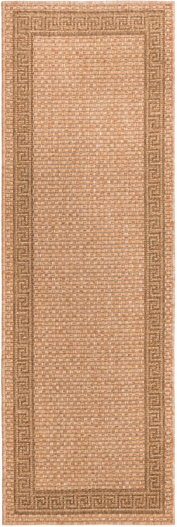 Unique Loom Brown Outdoor Border Rug – 3' X 5' Durable Design For Patios, Decks, And Garden Spaces Brown  3127231-unique-loom