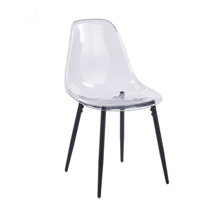 English Elm Pet Shell Dining Chairs Set of Four Clear Acrylic Modern Transparent Seating Black W3766P410239