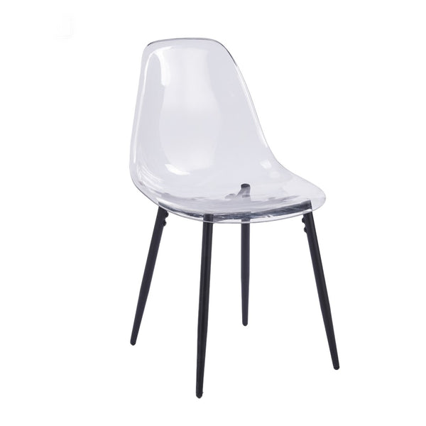 English Elm Pet Shell Dining Chairs Set of Four Clear Acrylic Modern Transparent Seating Black W3766P410239