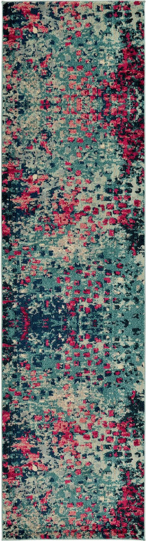 Unique Loom Blue 3' X 10' Jardin Runner - Elegant Deep Blue Design Enhancing Hallways With Durable Texture Blue  3127694-unique-loom