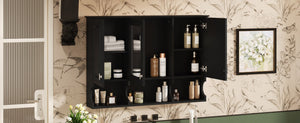 English Elm 3-in-1 Wall Mounted Bathroom Medicine Cabinet with Soft Close Mirror and Towel Bar Black N710P358620B
