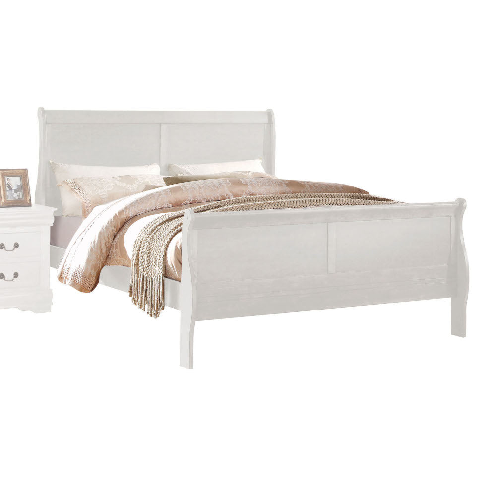 English Elm Louis Philippe Eastern King Sleigh Bed - Elegant White Finish, Durable Design For Timeless Comfort B2726S00144