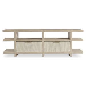 Bernhardt Asana Oak and Woven Danish Cord Console with Drawers for Entryway