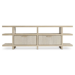 Bernhardt Asana Oak and Woven Danish Cord Console with Drawers for Entryway
