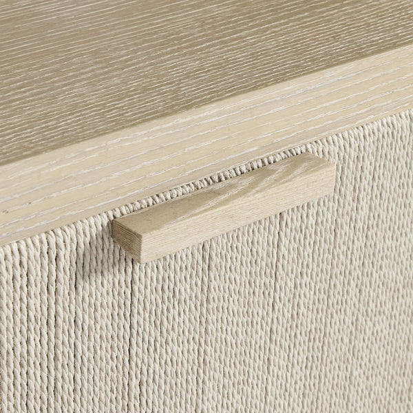 Bernhardt Asana Oak and Woven Danish Cord Console with Drawers for Entryway