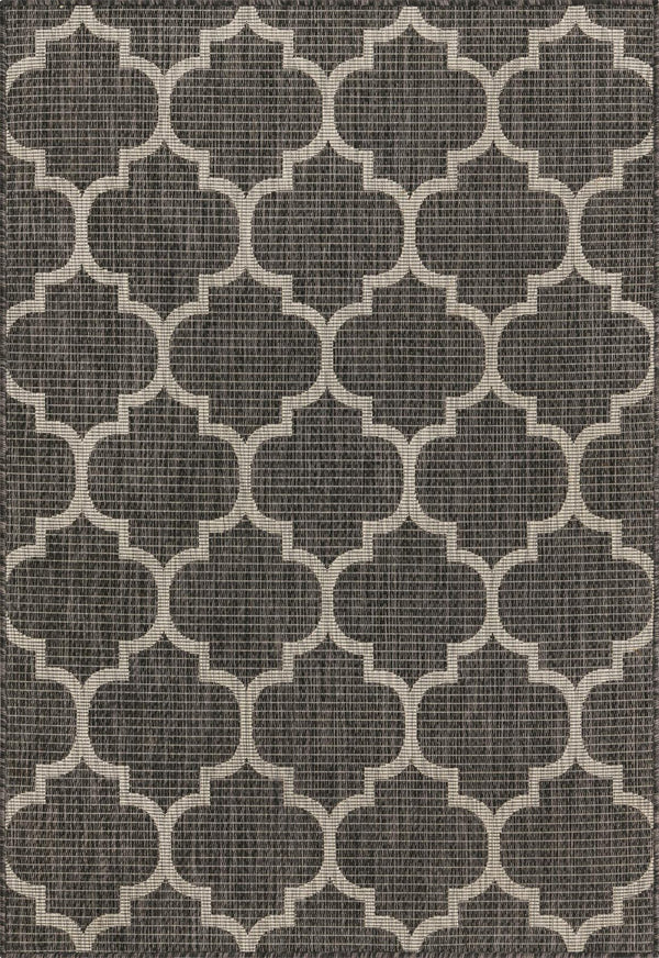 Unique Loom Black Outdoor Trellis Rug - Elegant 4' 1" X 6' 1" Design For Stylish Patios And Decks Black  3128981-unique-loom