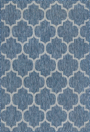 Unique Loom Black Outdoor Trellis Rug - Elegant 4' 1" X 6' 1" Design For Stylish Patios And Decks Navy,Blue  3128999-unique-loom