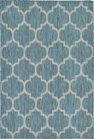 Unique Loom Gray Outdoor Trellis For Climbing Plants - Stylish 4'1" X 6'1" Support For Your Garden Decor Teal  3129047-unique-loom