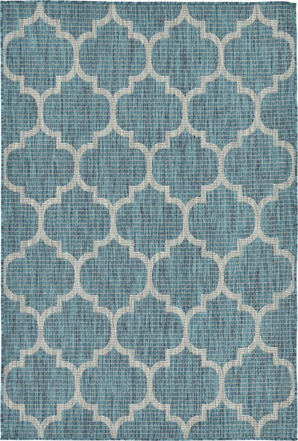 Unique Loom Gray Outdoor Trellis For Climbing Plants - Stylish 4'1" X 6'1" Support For Your Garden Decor Teal  3129047-unique-loom