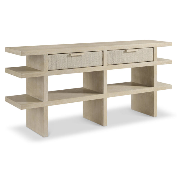 Bernhardt Bernhardt Asana Wire-brushed Oak Console Table with Woven Cord Drawers and Open Shelves 312912