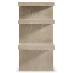 Bernhardt Asana Wire-brushed Oak Console Table with Woven Cord Drawers and Open Shelves