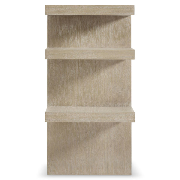 Bernhardt Asana Wire-brushed Oak Console Table with Woven Cord Drawers and Open Shelves