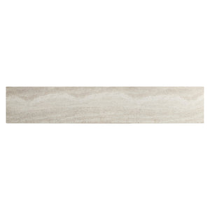 Bernhardt Asana Faux Travertine Top Console with Wire-brushed Oak Pedestal Base