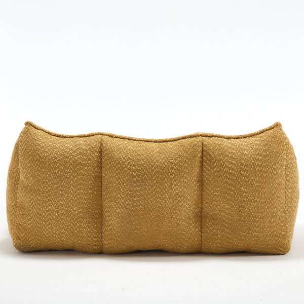 English Elm Soft Plush Foam Beanbag Chair for Two People, Square Recliner Sofa With Superfiber Comfort Embrace Yellow W1996P252272