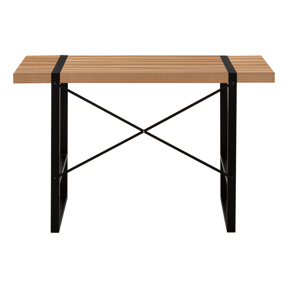 English Elm Computer Desk For Home Office - Modern 49" Workspace With Reclaimed Wood Finish & Metal Frame B2710P219879