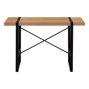 English Elm Computer Desk For Home Office - Modern 49" Workspace With Reclaimed Wood Finish & Metal Frame B2710P219879