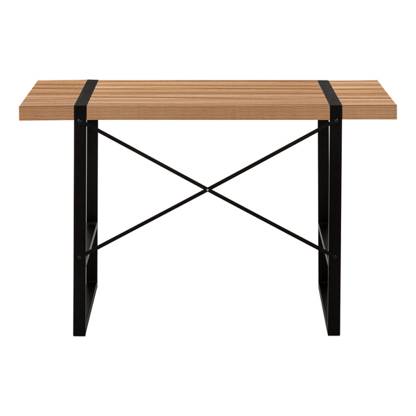 English Elm Computer Desk For Home Office - Modern 49" Workspace With Reclaimed Wood Finish & Metal Frame B2710P219879