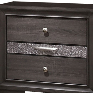 English Elm Nightstand Pearl White Lacquer with Textured Drawers and Clear Acrylic Legs Glam Bedroom B056P416772