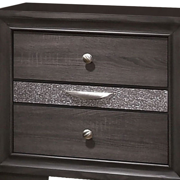 English Elm Nightstand Pearl White Lacquer with Textured Drawers and Clear Acrylic Legs Glam Bedroom B056P416772