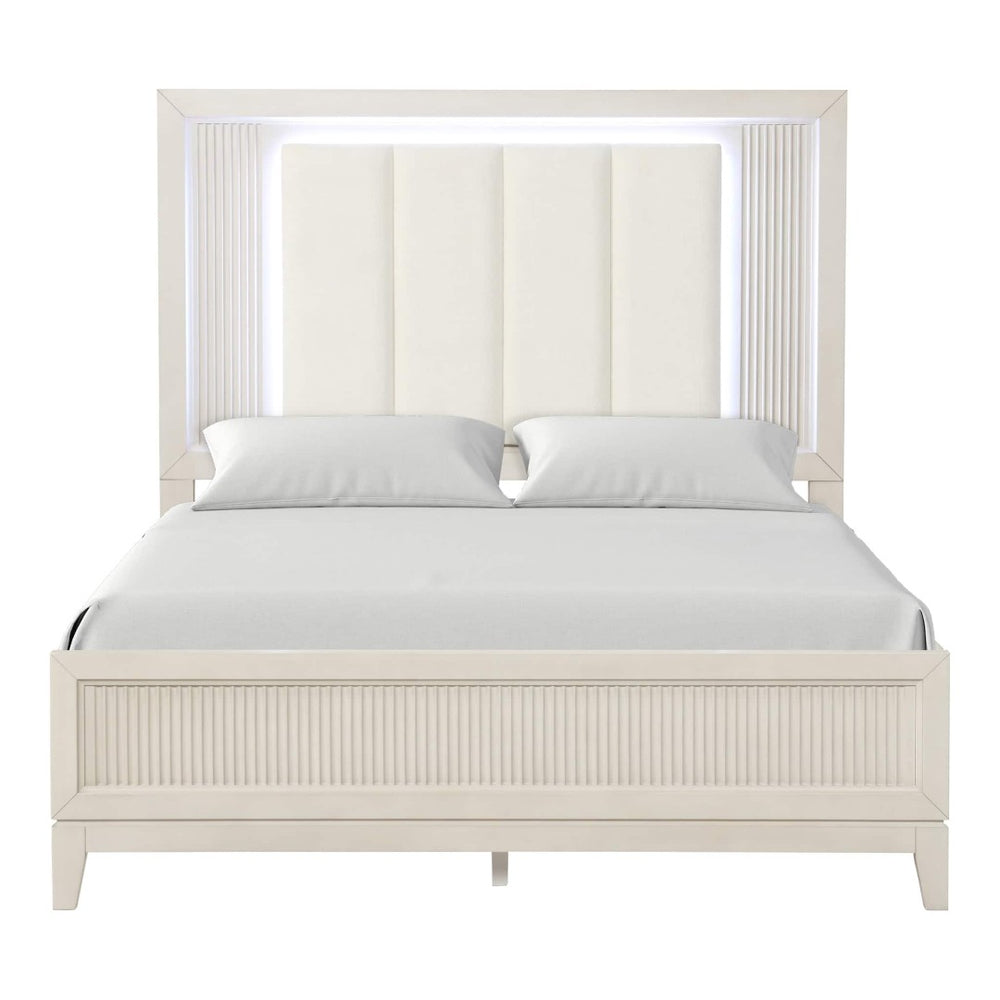 English Elm Strong Transitional Eastern King Panel Bed Walnut Rubberwood Carved Tall Headboard B2741S00924