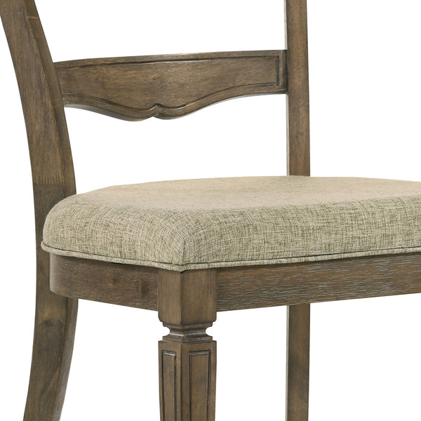 English Elm Beige Ladder Back Dining Chairs Set Of 2 – Weathered Oak Finish, Modern Design & Comfortable Seating B062P209273