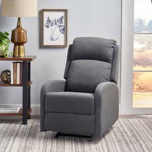 English Elm Christopher Knight Home® - 25" Plush Waterfall Backrest Manual Rocker Recliner with Curved Arms and Smooth Lever Recline Dark Gray 62805.00DGRY