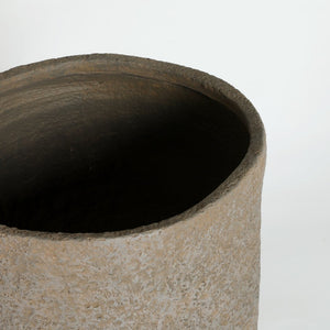 English Elm Round Concrete Sculptural Planter Duo Handcrafted Porous Finish Patio Garden Home W347P465319