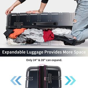 English Elm Hardshell Polycarbonate 3 Piece Luggage Set Spinner Wheels Tsa Lock Expandable Travel Black Multi N732P184448B