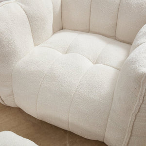 English Elm Soft Bean Bag Chair With High-Resilience Foam Chips & Footstool – Ideal For Gaming, Reading, Relaxing W1996P309477-GIGA