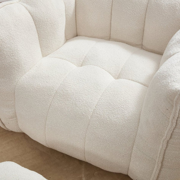 English Elm Soft Bean Bag Chair With High-Resilience Foam Chips & Footstool – Ideal For Gaming, Reading, Relaxing W1996P309477-GIGA